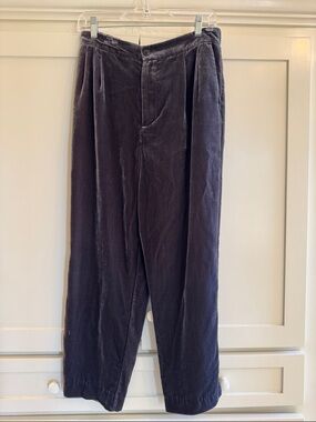 Madewell Women's Corduroy Pleated Pants - Dark Charcoal